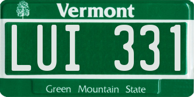 VT license plate LUI331