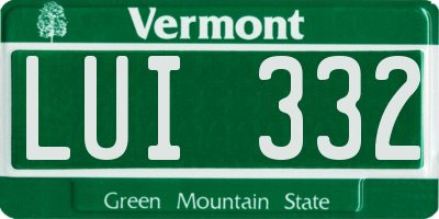 VT license plate LUI332