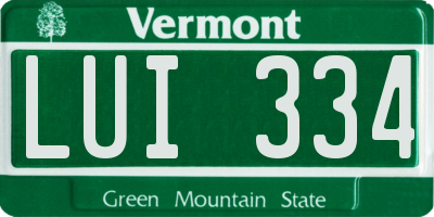 VT license plate LUI334