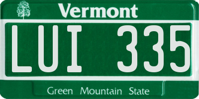 VT license plate LUI335