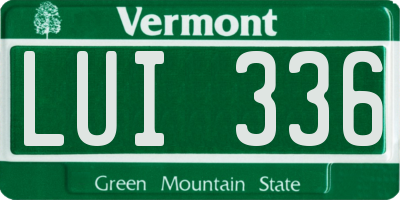 VT license plate LUI336