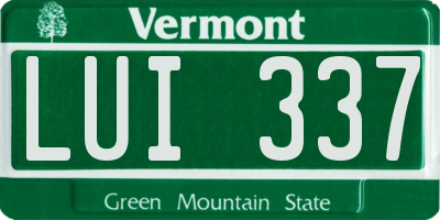 VT license plate LUI337