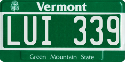 VT license plate LUI339