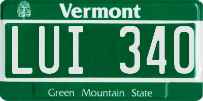 VT license plate LUI340