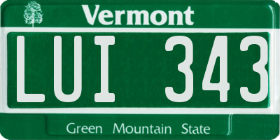 VT license plate LUI343