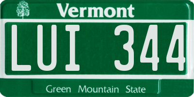 VT license plate LUI344