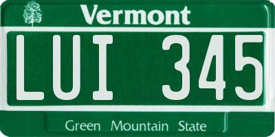 VT license plate LUI345