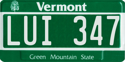 VT license plate LUI347