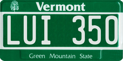 VT license plate LUI350