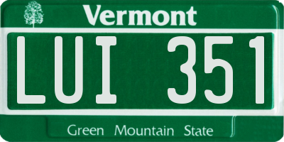 VT license plate LUI351
