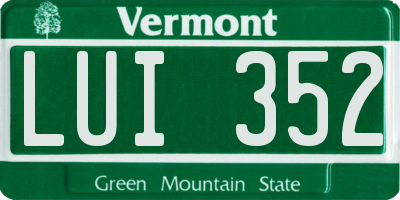 VT license plate LUI352