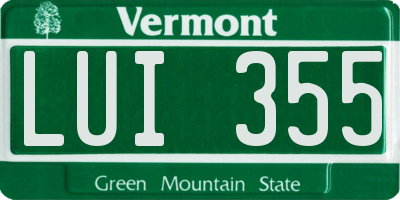 VT license plate LUI355
