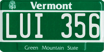 VT license plate LUI356