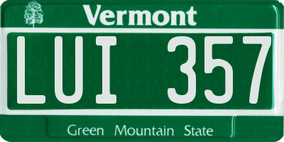 VT license plate LUI357