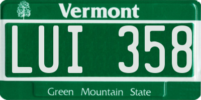 VT license plate LUI358