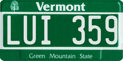 VT license plate LUI359