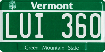 VT license plate LUI360