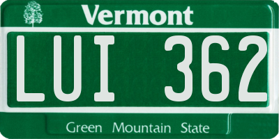 VT license plate LUI362