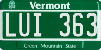 VT license plate LUI363