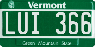 VT license plate LUI366