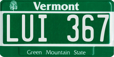 VT license plate LUI367