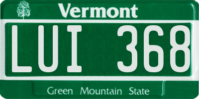 VT license plate LUI368