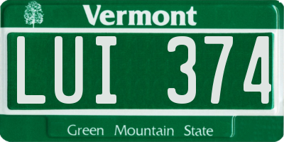 VT license plate LUI374