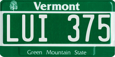 VT license plate LUI375
