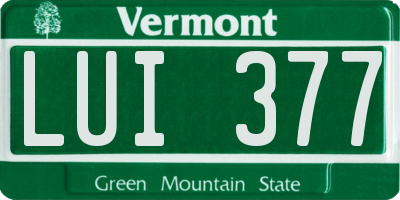 VT license plate LUI377