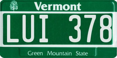VT license plate LUI378