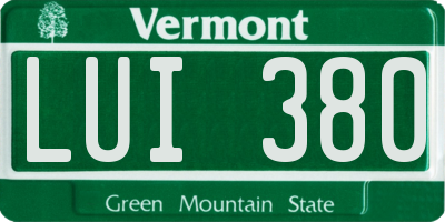 VT license plate LUI380