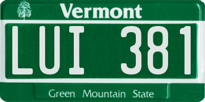VT license plate LUI381