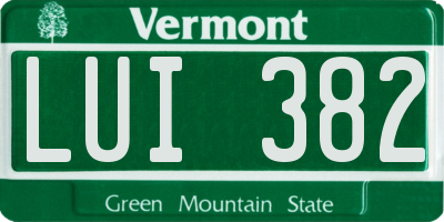 VT license plate LUI382