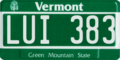 VT license plate LUI383
