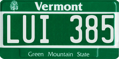 VT license plate LUI385