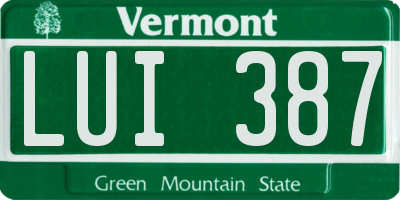 VT license plate LUI387
