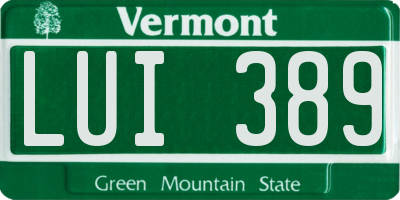 VT license plate LUI389