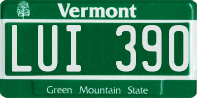 VT license plate LUI390