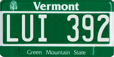 VT license plate LUI392
