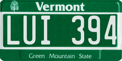 VT license plate LUI394
