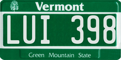 VT license plate LUI398