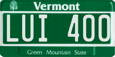 VT license plate LUI400