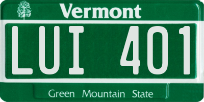 VT license plate LUI401