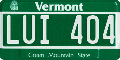 VT license plate LUI404