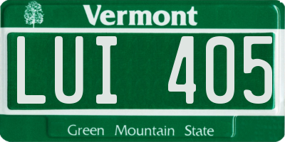 VT license plate LUI405