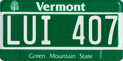 VT license plate LUI407
