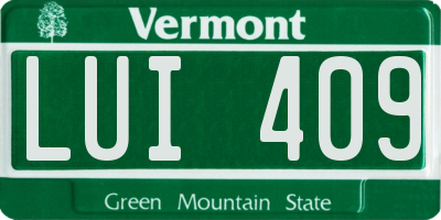VT license plate LUI409