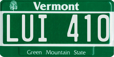 VT license plate LUI410