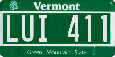 VT license plate LUI411