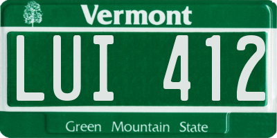 VT license plate LUI412